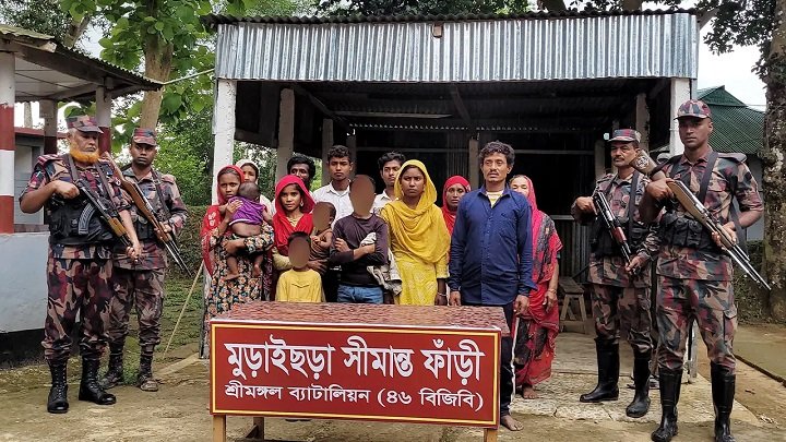 কুলাউড়া সীমান্তে আজও ১৪ জনকে পুশইন করলো বিএসএফ