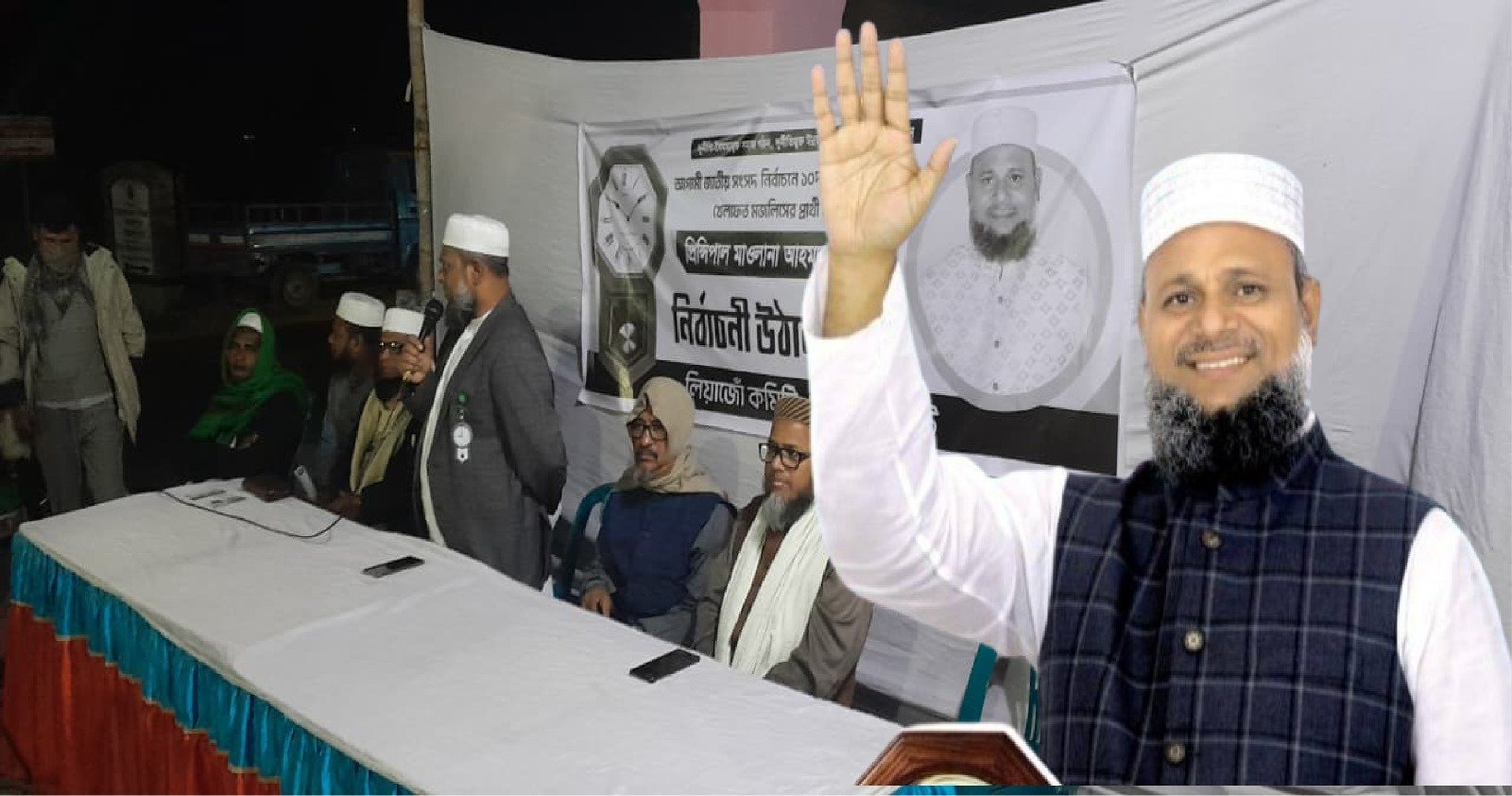 মৌলভীবাজার–৩ আসনে দেয়ালঘড়ি প্রতীকের প্রার্থী আহমদ বিলালের উঠান বৈঠক ও গণসংযোগ