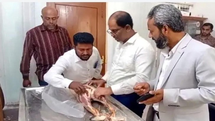 মৌলভীবাজারে হৃদয় মিট হাউজে পঁচা খাসির মাংস বিক্রি