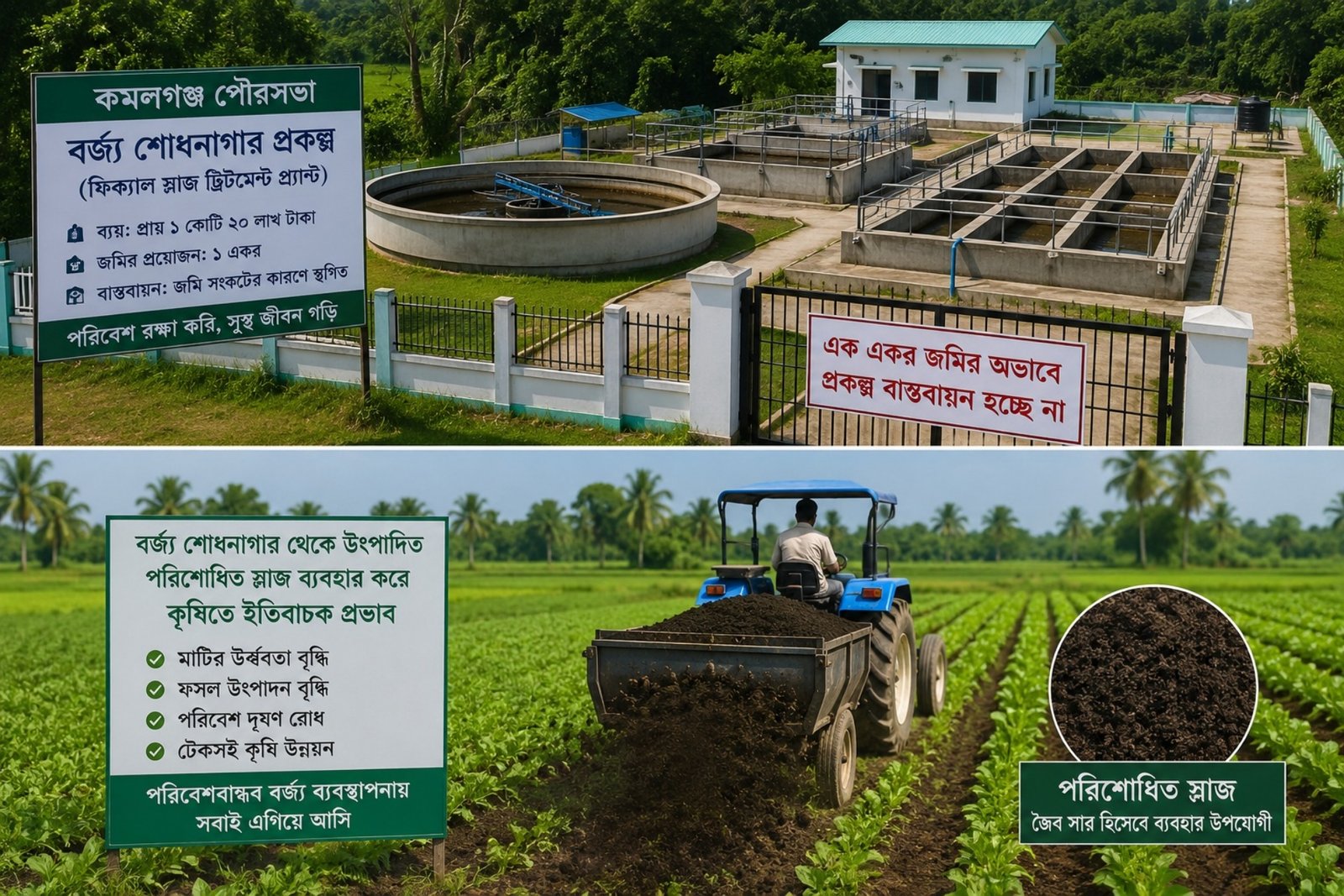 কমলগঞ্জে জমি সংকটে থমকে আছে সোয়া কোটি টাকার বর্জ্য শোধনাগার প্রকল্প